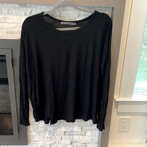 Feel The Piece Black Long Sleeve Pullover  Top one/size